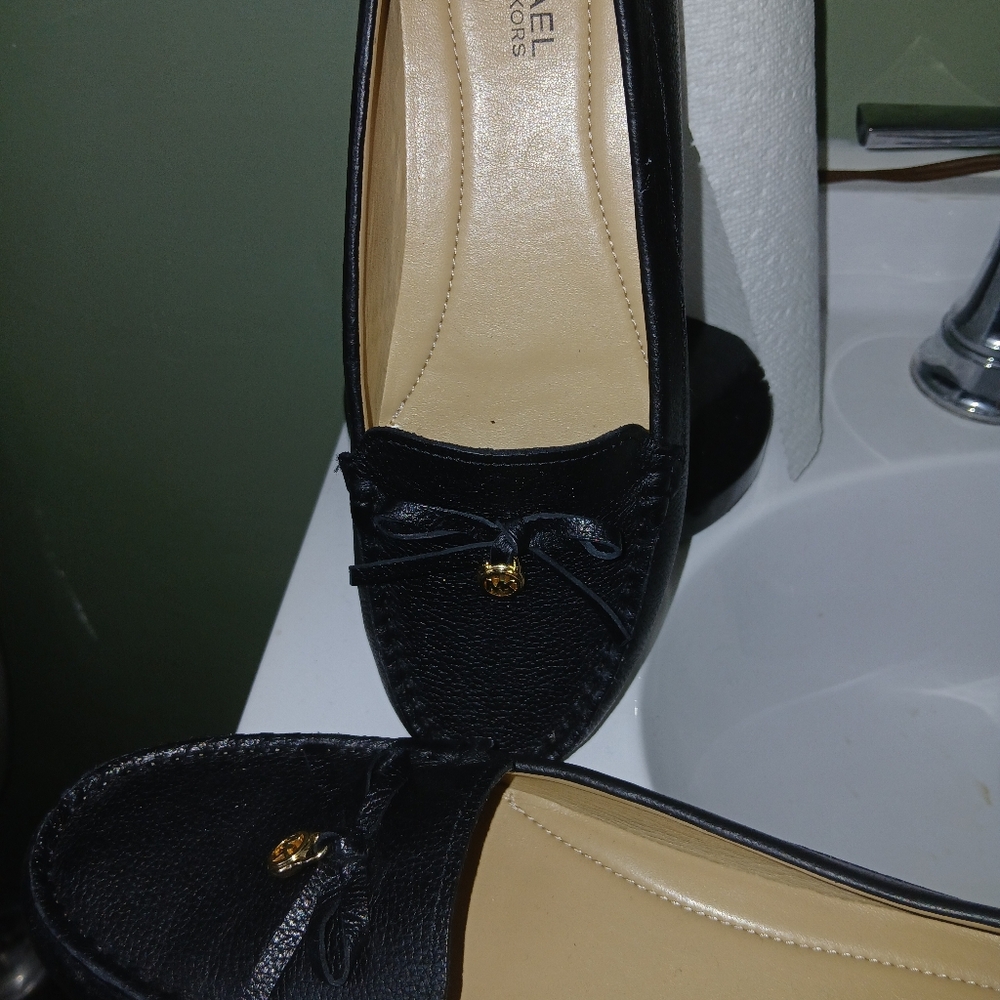 Michael Kors Black Flats with Gold Accent